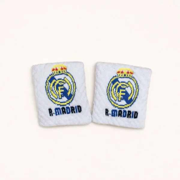 مچ بند ورزشی طرح رئال مادرید سفید با لوگو Real Madrid